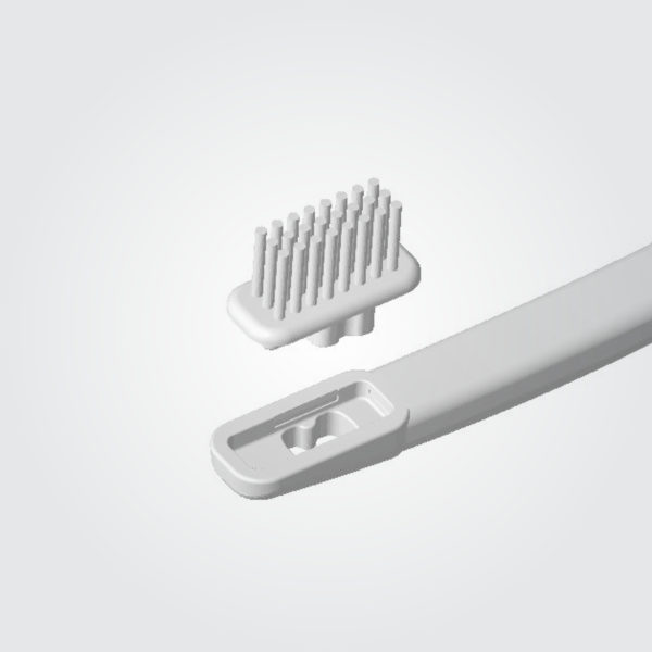 how to fix in the small brush head to the brush