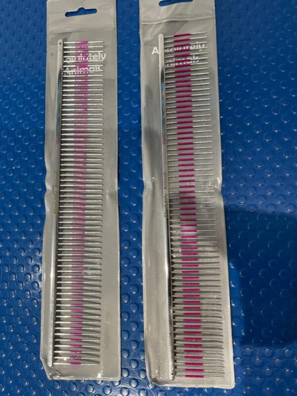 11" Grooming Comb with Pink Line – Absolutely Animals