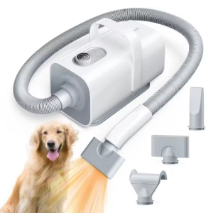 Pet hair dryer for cats and dogs with adjustable airflow and low noise